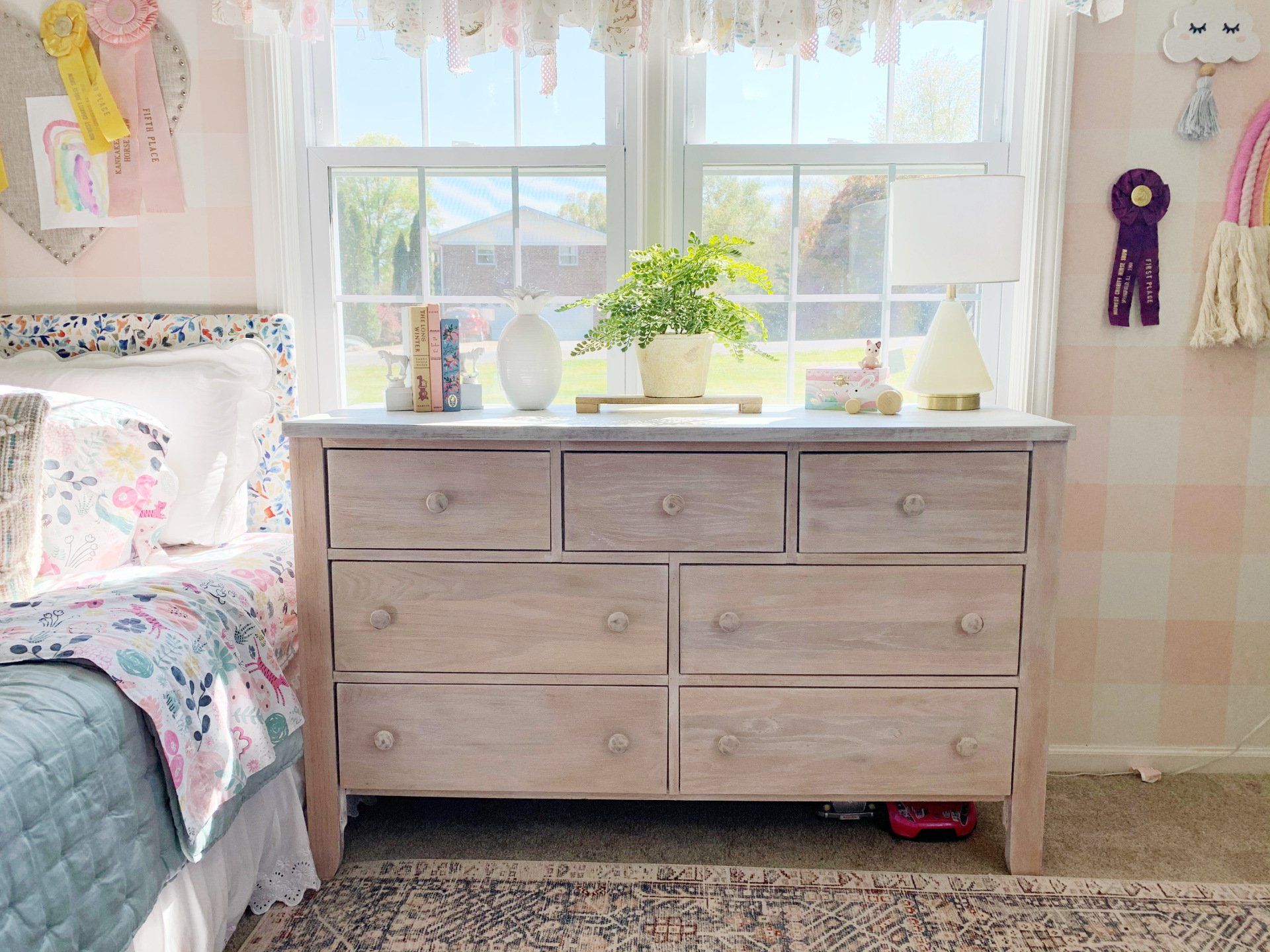 White washed wood chest shop of drawers